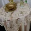 رومیزی خاطره سیم دوزی با حاشیه گیپور جدید مربع سایز 85*85