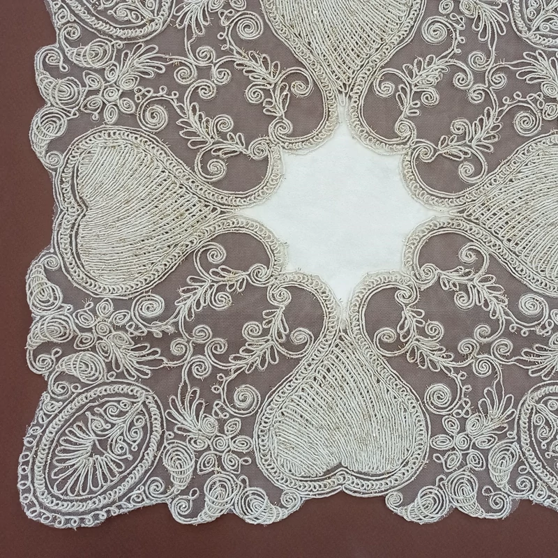 رومیزی عسلی دانتل مخمل مربع و گرد 40 سانتی