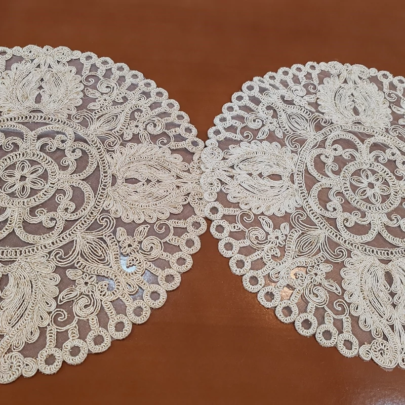 رومیزی عسلی دانتل مخمل مربع و گرد 40 سانتی