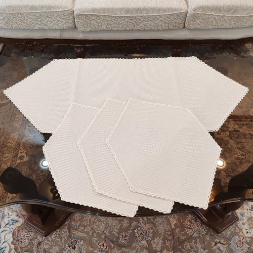 رومیزی چهار تکه کنفی دور بافت جدید