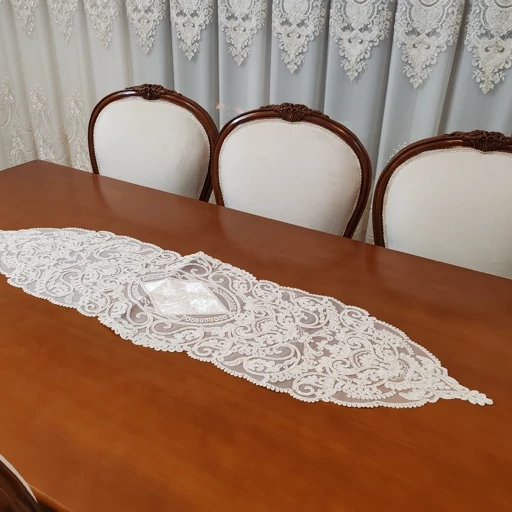 رانر غذاخوری دانتل مخمل 130 سانتی طرح آسنا