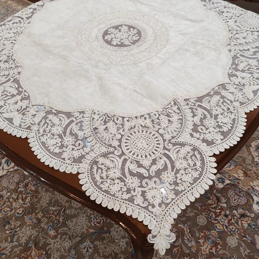 سرویس رومیزی پنج تکه دانتل مخمل جدید مدل کیمیا