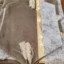 رومیزی مخمل پتینه ترکیبی 4 تکه با چرم طلایی