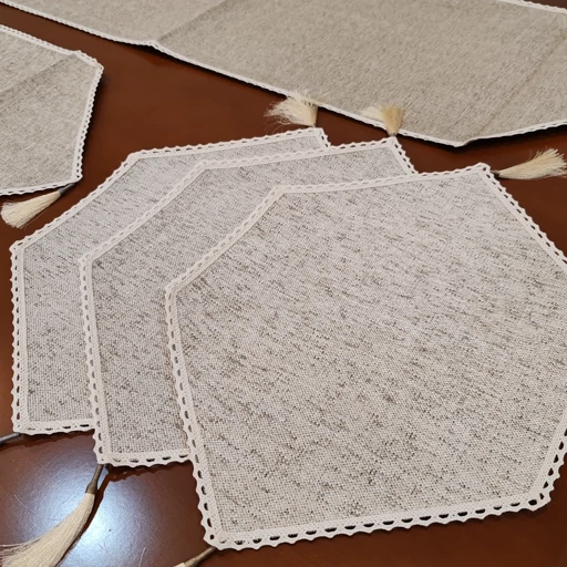 سرویس رومیزی پنج تکه مخمل کنفی جدید دوربافت