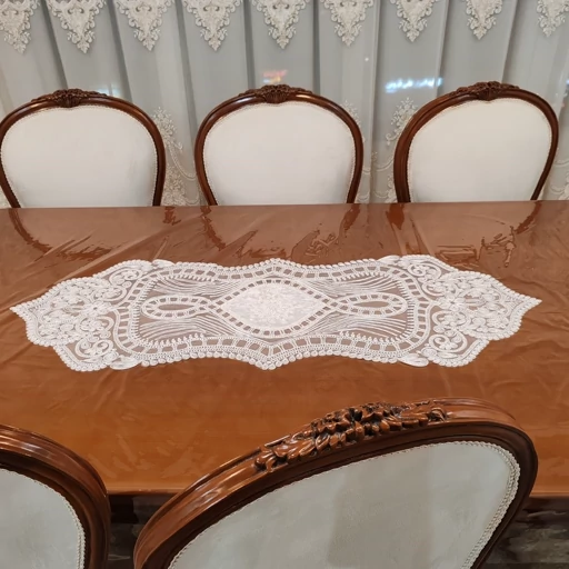 رانر غذاخوری دانتل مخمل طرح گوشواره جدید