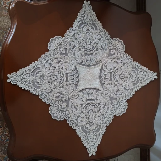 رومیزی دانتل مخمل سه تکه جدید طرح آسنا