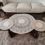 رومیزی گرد مخمل دانتل بزرگ سه تکه مدل ورساچه