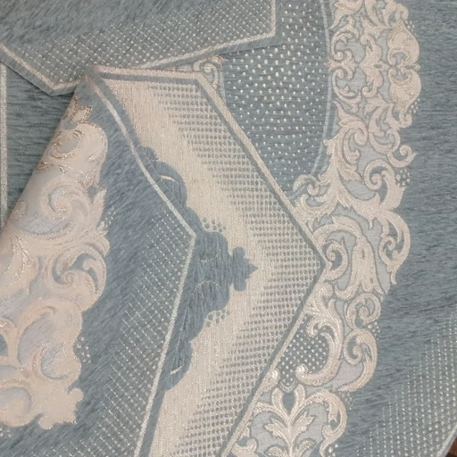 رومیزی مخمل ابریشم شاین دار 4 تکه طرح صحرا