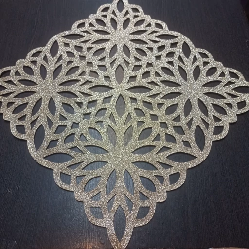 رومیزی مربع چرم اکلیلی مدل پاییز 30 سانتی