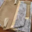 رومیزی مخمل پتینه ترکیبی 4 تکه با چرم طلایی