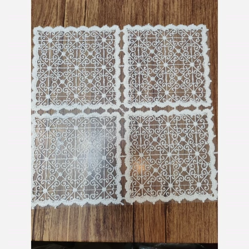 رومیزی مربع حریر گیپور جدید 30 در 30