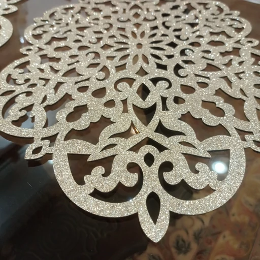 رومیزی بیضی چرم اکلیلی سه تکه مدل بهار درشت جدید