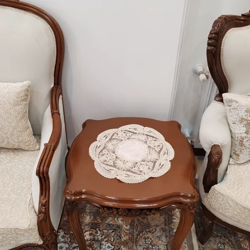 رومیزی گرد دانتل مخمل ترک سه تکه طرح کینگ