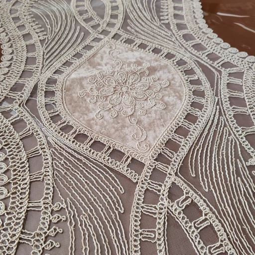 رانر غذاخوری دانتل مخمل طرح گوشواره جدید