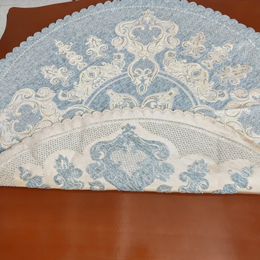 رومیزی گرد مخمل شاین 85 سانتی طرح صحرا