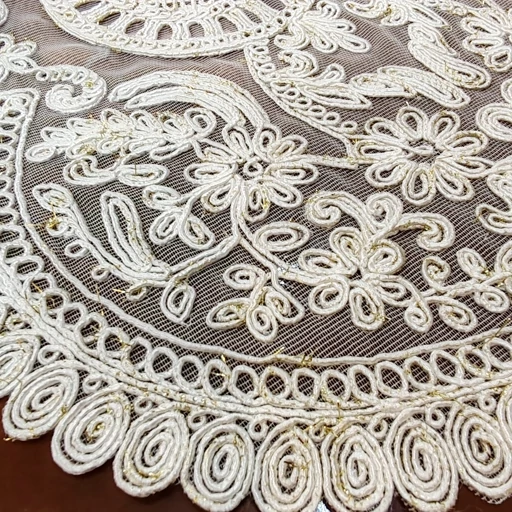 رومیزی مخمل دانتل جدید سه تکه طرح کیمیا