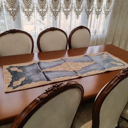 سرویس رومیزی پنج تکه مخمل دابکا سرمه دوزی هندی