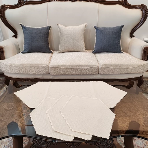 رومیزی چهار تکه کنفی دور بافت جدید