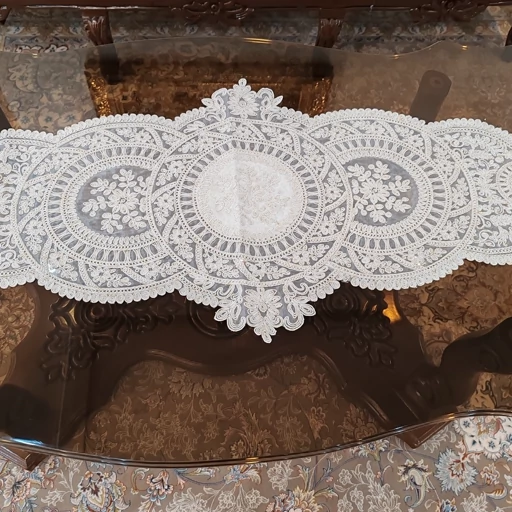 رانر غذاخوری دانتل مخمل جدید طرح کیمیا 132 سانتی