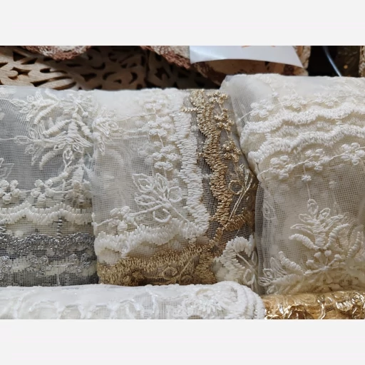 رومیزی روپشتی حریر گیپور جدید طرح برگ