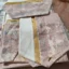 رومیزی مخمل پتینه ترکیبی 4 تکه با چرم طلایی