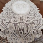 رانر غذاخوری مخمل دانتل 132 سانتی طرح آنتیک جدید