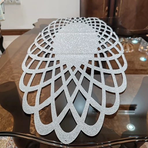 رانر بزرگ غذاخوری چرم اکلیلی 130 سانتی مدل ماهواره ای