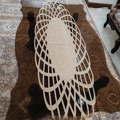 رانر بزرگ غذاخوری چرم اکلیلی 130 سانتی مدل ماهواره ای