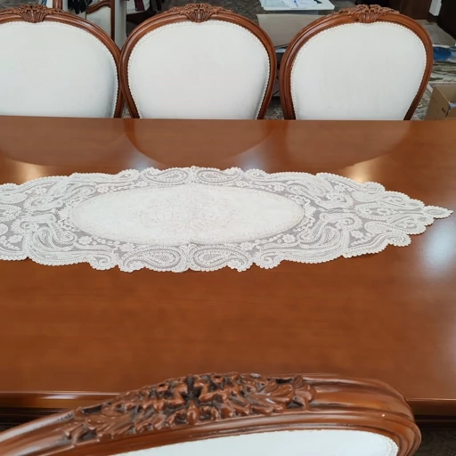 رانر غذاخوری دانتل مخمل 132 سانتی طرح آنتیک جدید