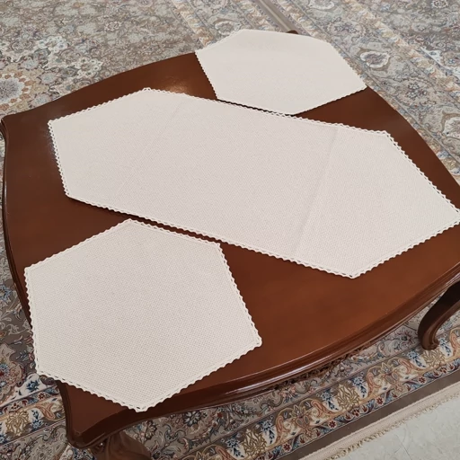 رومیزی چهار تکه کنفی دور بافت جدید