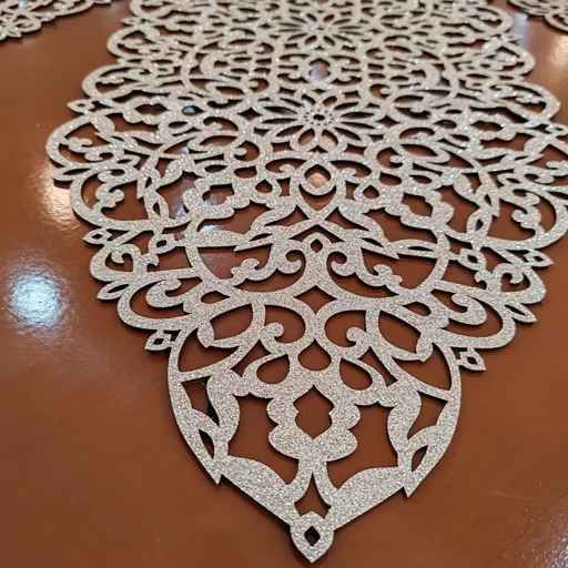 رومیزی سه تکه چرم اکلیلی مدل بهار جدید