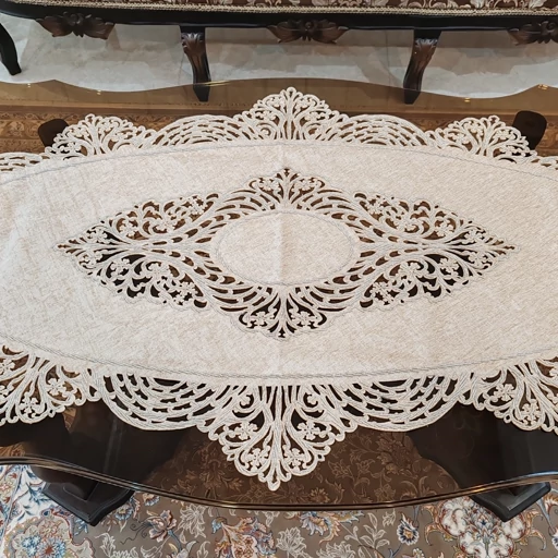 رانر غذاخوری شش و هشت نفره مخمل ملیله دوزی