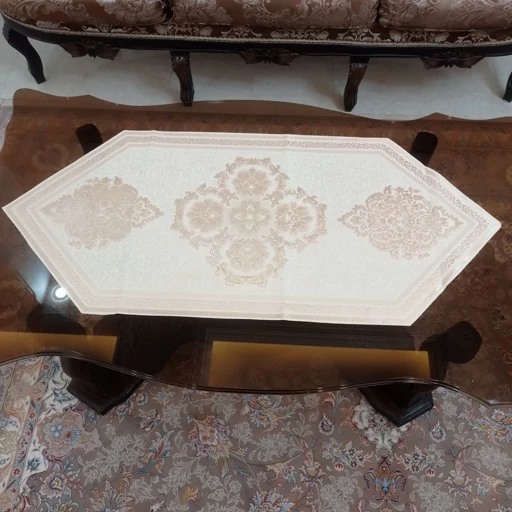 رومیزی چهار تکه مخمل شاین ابریشمی مدل پرواز