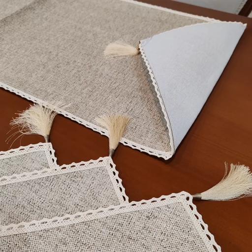 سرویس رومیزی پنج تکه مخمل کنفی جدید دوربافت