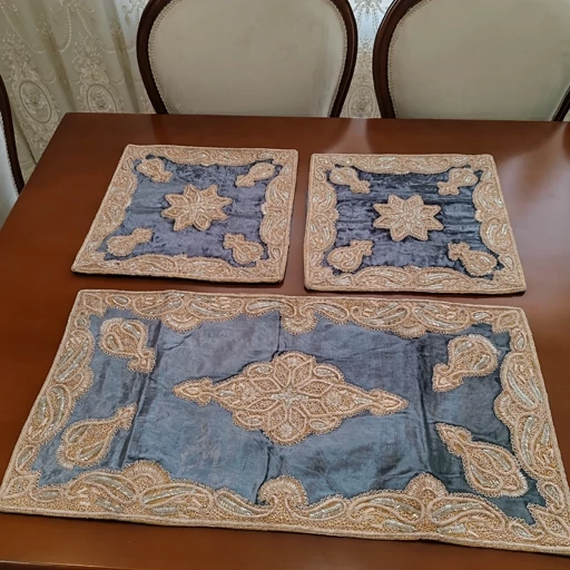 سرویس رومیزی پنج تکه مخمل دابکا سرمه دوزی هندی