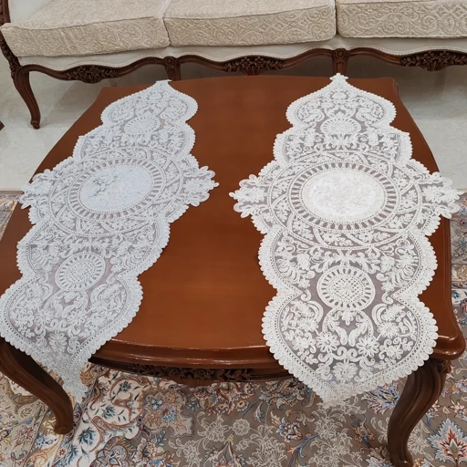 رومیزی مخمل دانتل جدید سه تکه طرح کیمیا