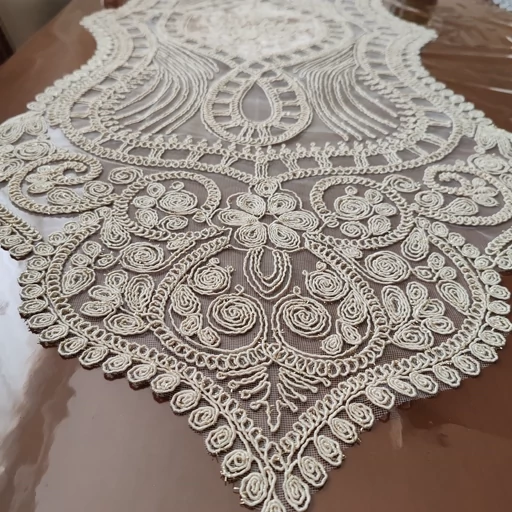 رانر غذاخوری دانتل مخمل طرح گوشواره جدید