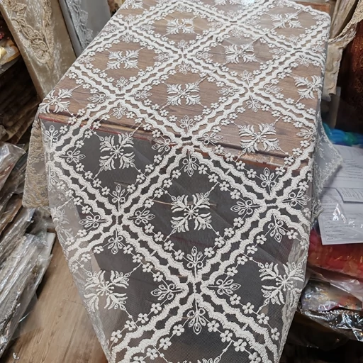 رومیزی روپشتی حریر گیپور جدید طرح برگ