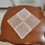 رومیزی مربع حریر گیپور جدید 30 در 30