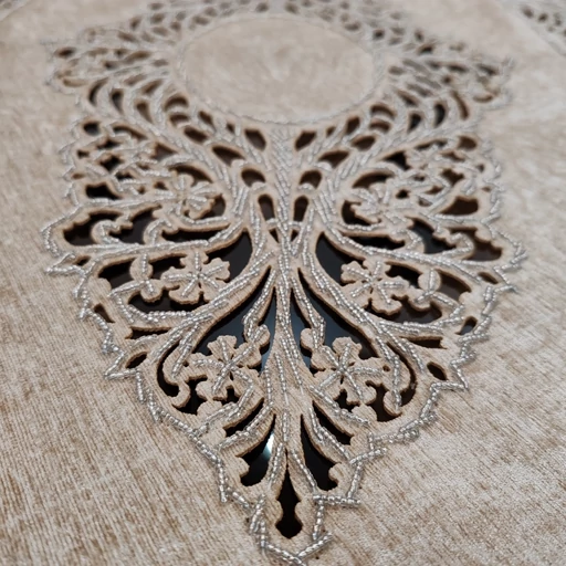 رانر غذاخوری شش و هشت نفره مخمل ملیله دوزی