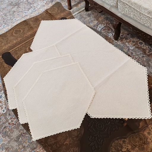 رومیزی چهار تکه کنفی دور بافت جدید