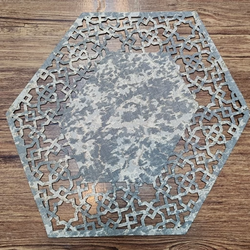 رومیزی عسلی کوچک پتینه لیزری لوزی مربع و گرد