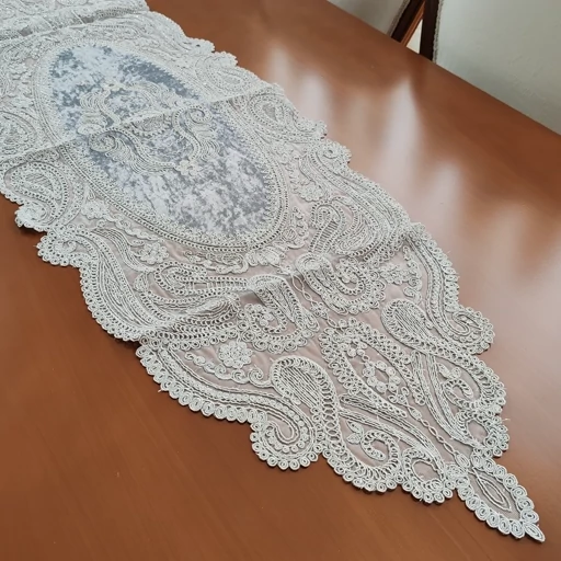 رانر غذاخوری دانتل مخمل 132 سانتی طرح آنتیک جدید