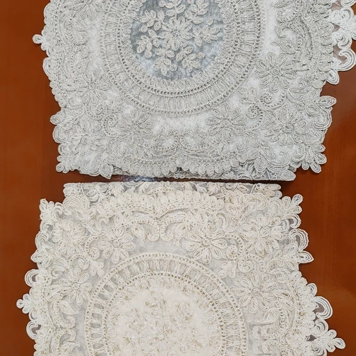 رومیزی مخمل دانتل جدید سه تکه طرح کیمیا