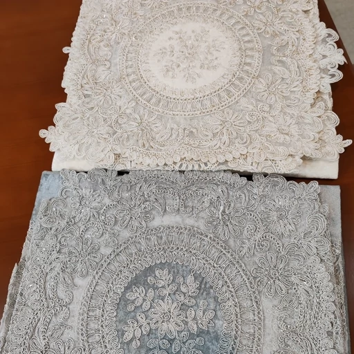 سرویس رومیزی پنج تکه دانتل مخمل جدید مدل کیمیا