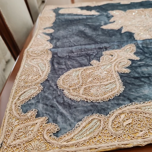 سرویس رومیزی پنج تکه مخمل دابکا سرمه دوزی هندی