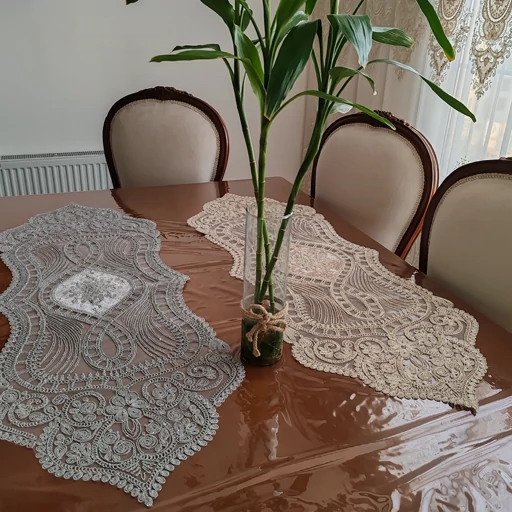 رانر غذاخوری دانتل مخمل طرح گوشواره جدید