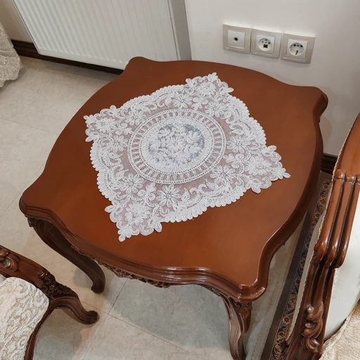 رومیزی مخمل دانتل جدید سه تکه طرح کیمیا