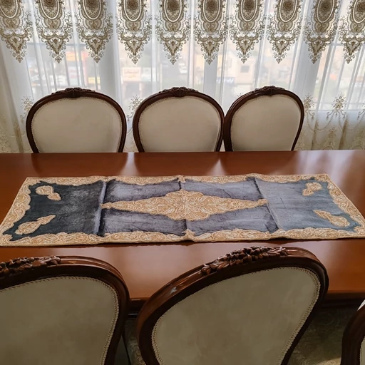 سرویس رومیزی پنج تکه مخمل دابکا سرمه دوزی هندی