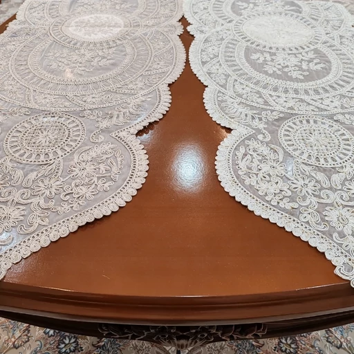 رانر غذاخوری دانتل مخمل جدید طرح کیمیا 132 سانتی